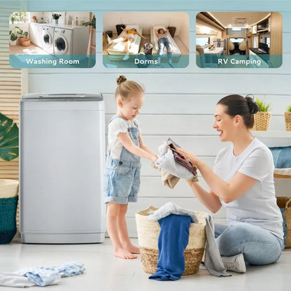 Euhomy Portable Washing Machine, Compact Washer 0.9 Cubic Feet with 10 Programs 5 Water Levels, Drain Pump and LED Display