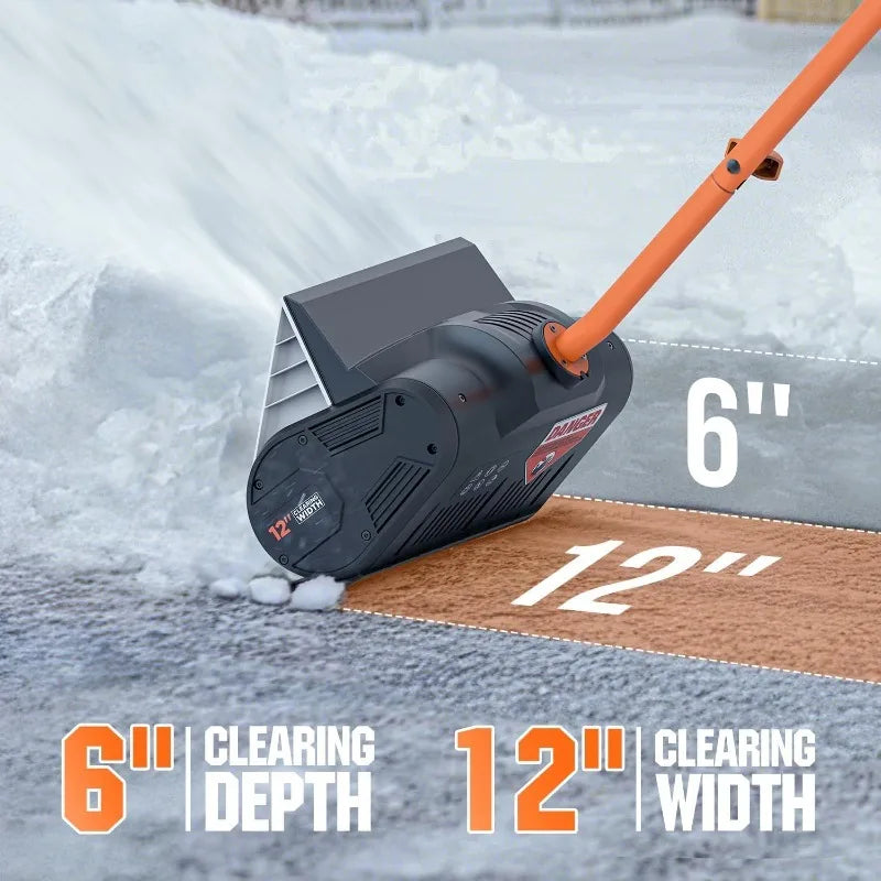 20V Cordless Electric Snow Shovel, 4.0Ah Battery & Adjustable Handle, Lightweight Snow Blower for Easy Use
