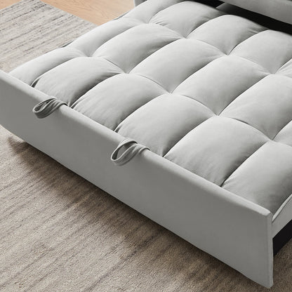 55" Velvet Convertible Queen Sleeper Sofa, Modern Tufted Back Design for Space-Saving Comfort