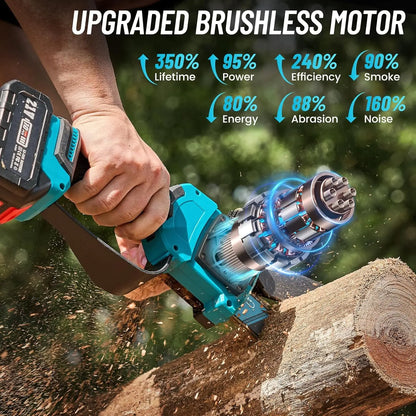 Seesii 2-IN-1 Cordless Pole Saw 8-inch Electric Saws Brushless 3500W with 2.7m Extension Pole Gardening Tool For 18V Battery