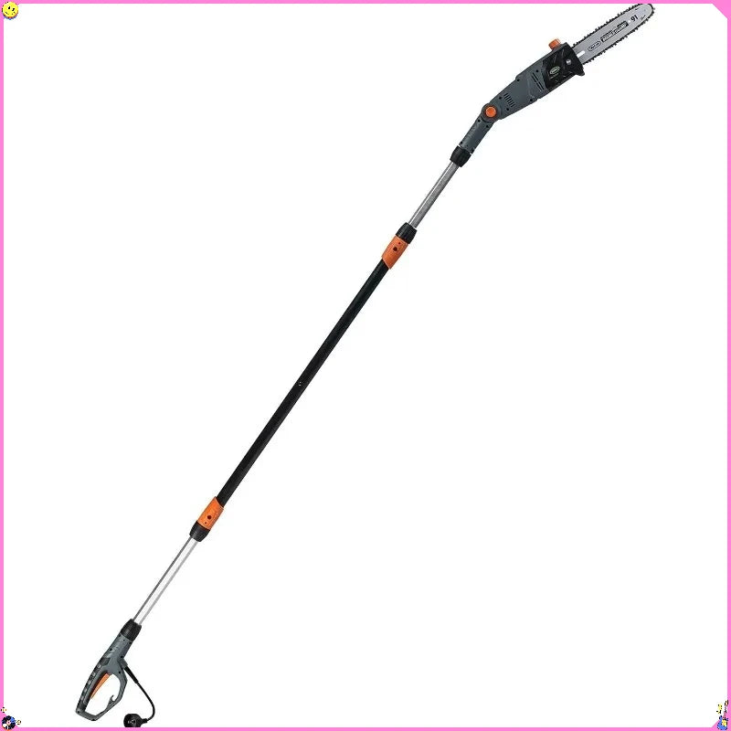 10" 8-Amp Corded Electric Pole Saw - Adjustable Saw Head, Oregon Blade and Chain, Easy Storage