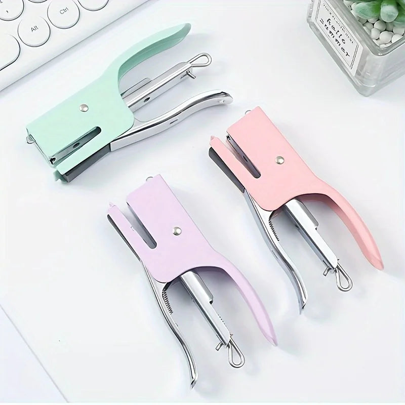 A Set Metal Hand-held Stapler No. 10 Office Stapler    No nails stapleless stapler