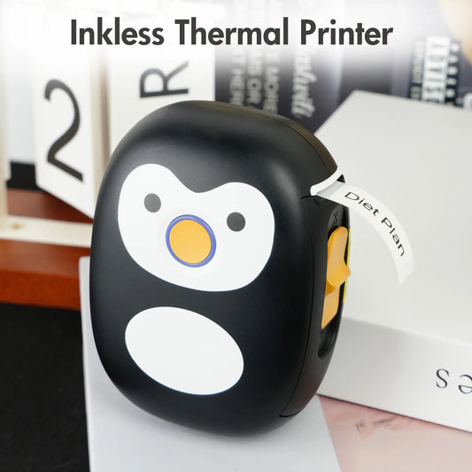 Thermal Label Printer MIni Portable Bluetooth Wireless Label Maker Inkless Printer Machine With 1roll Stickable Label Paper