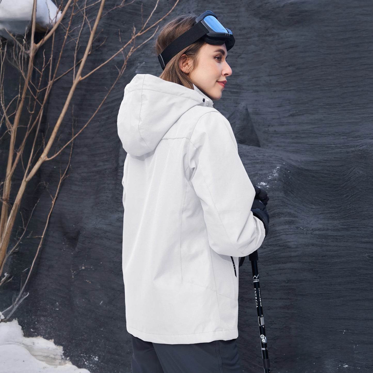 Women's 3-IN-1 Jackets Waterproof Fleece Jacket Outdoor Windproof Skiing Snowboarding Coat Hiking Jackets Parka Hodded Coats