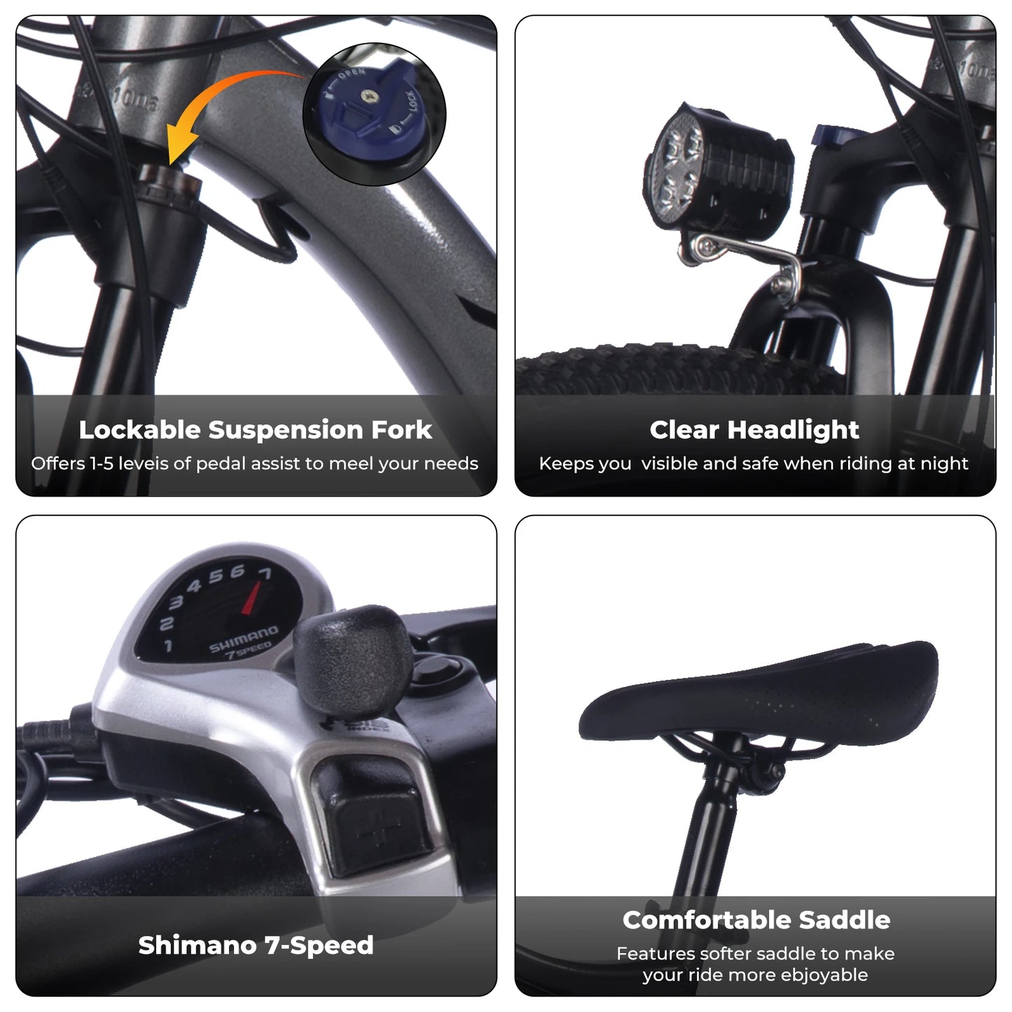 Electric Bike for Adults, 26" Electric Mountain Bike With 500W Brushless Motor, 23MPH Top Speed Electric Bicycle with 3