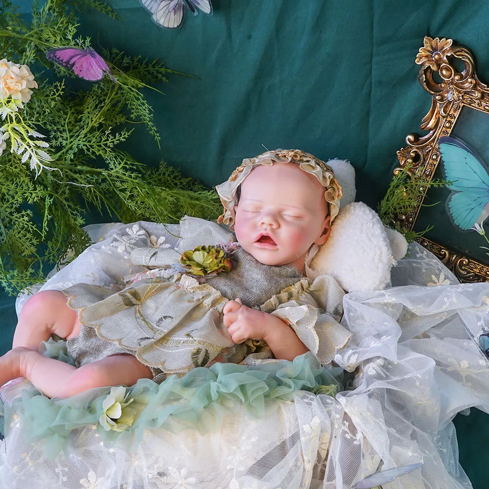 17.52Inch Open Mouth Silicone Girl Reborn Full Solid Silicone Reborn Dolls Painted Baby Doll Toy For Kids Reborn Corpo De Silico