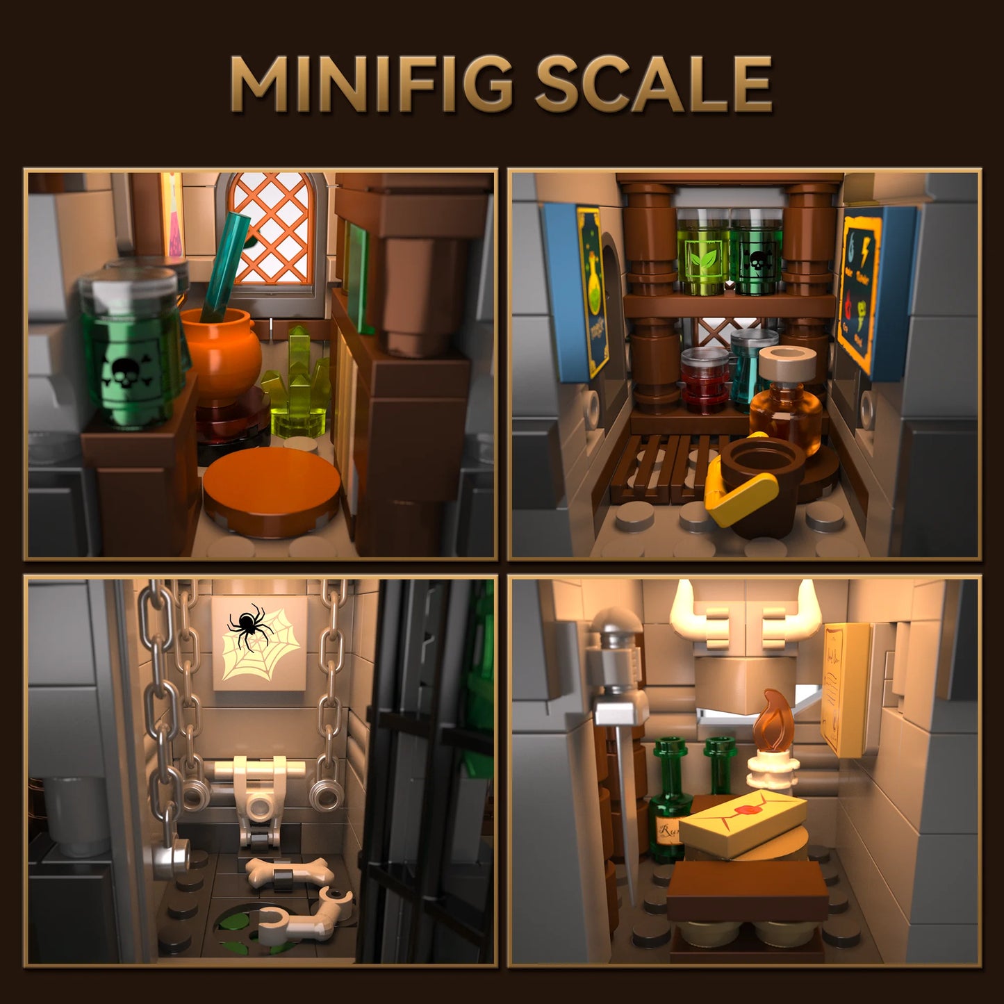 2568PCS Medieval Knight's Fortress Building Blocks Street View MOC Bricks Model Toys Sets Assembly Ornament Ideal Holiday Gifts