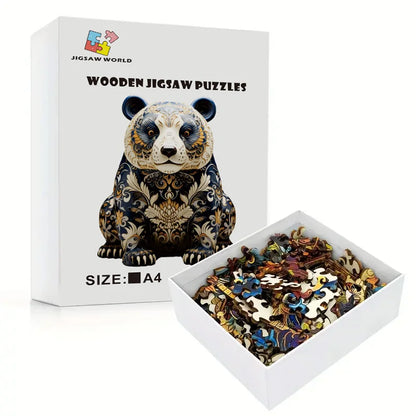 Panda Wooden Jigsaw Puzzles Adult, Teens, Family, Animal Shaped Natural Wood Puzzle, Best Christmas Gift And Family Games Magic