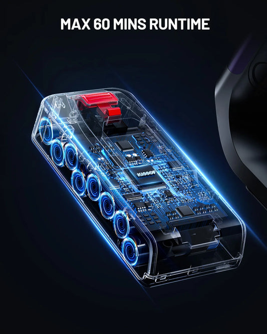 Kissof S17 Pro 550W/55KPA Cordless Vacuum Cleaner, 60Mins  Self-Standing Vacuum Cleaners for Home, Anti-Tangle Stick Vacuum