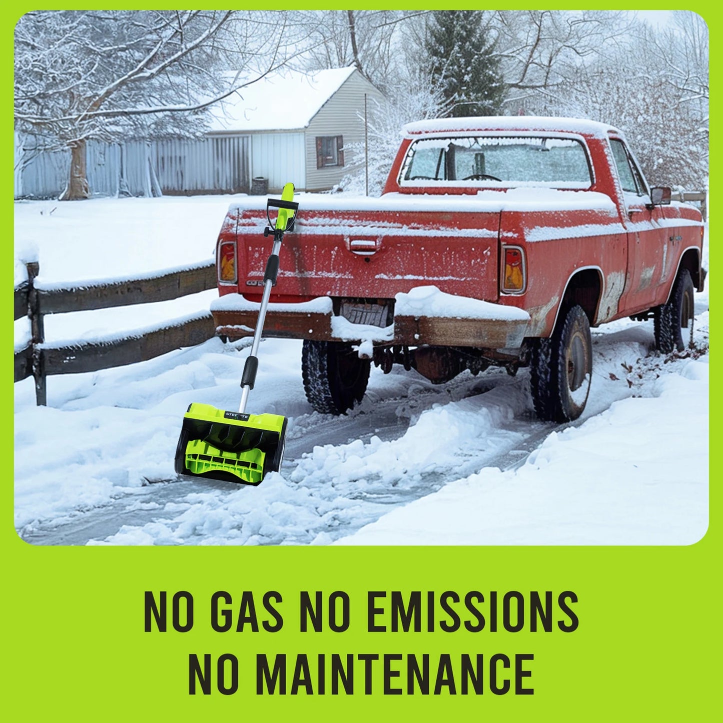 Deli STEELITE 21V 12" Cordless Snow Shovel w/4.0Ah Battery, 20' Throw - Electric Snow Blower for Driveway/Sidewalk