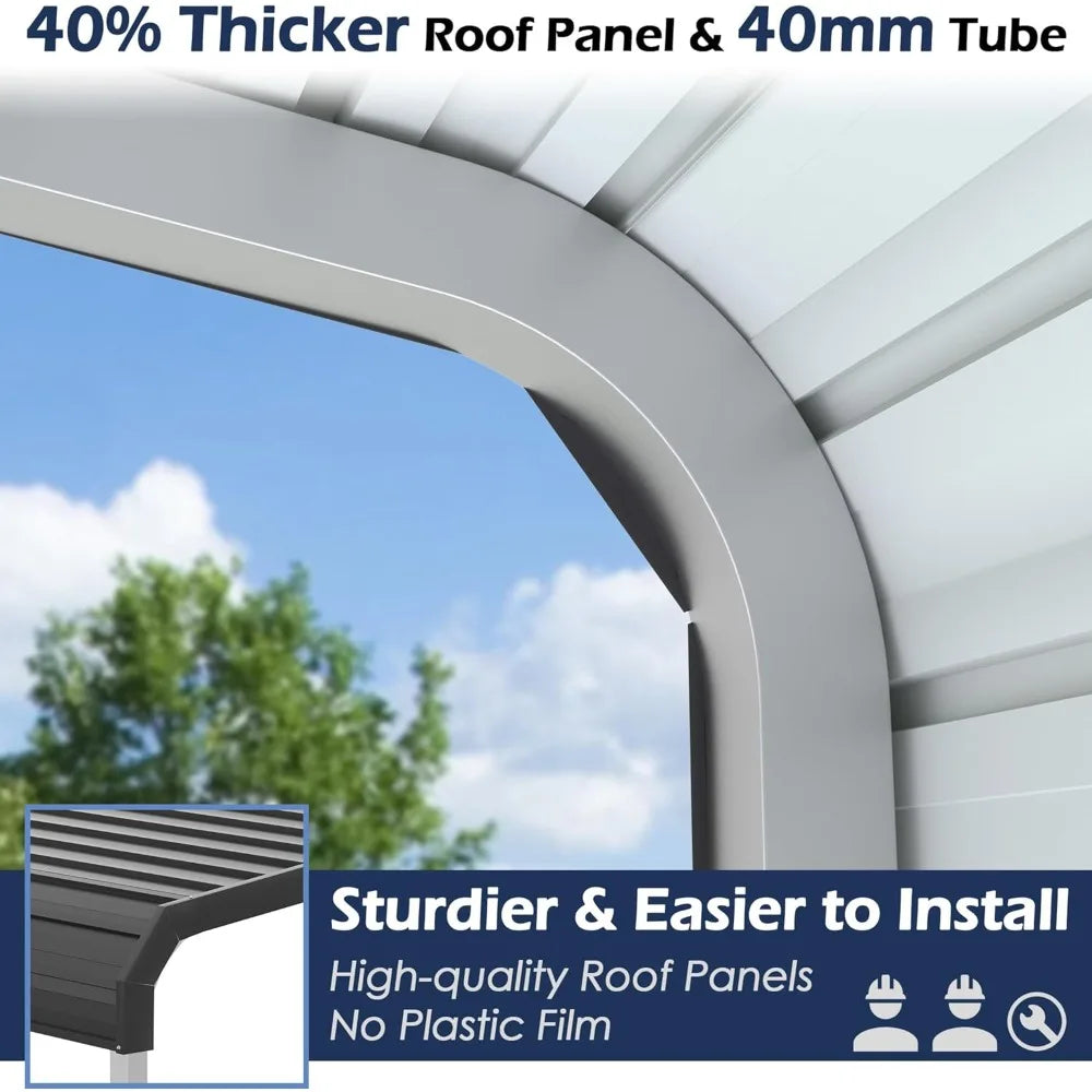 Metal Carport, Heavy Duty Carport Canopy with Galvanized Steel Frame and Roof, Outdoor Storage Shed, Car Tent Garage Shelter