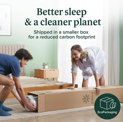 6 Inch Twin Green Tea Memory Foam Mattress, Fiberglass Free, Medium Firm with Zoned Pressure Relief for Comfortable Sleep