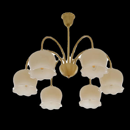 Vintage Flower chandeliers Cream Living Room Pendant Light Antique Homeowner Bedroom Lighting American Light Luxury Light lustre