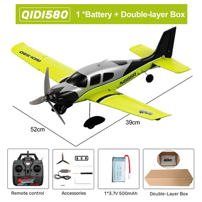 QIDI580 Stunt RC Glider Plane 4CH 2.4G Remote Control Brushless Aircraft EPP Foam Fixed Wing Airplane Model Toys for Children
