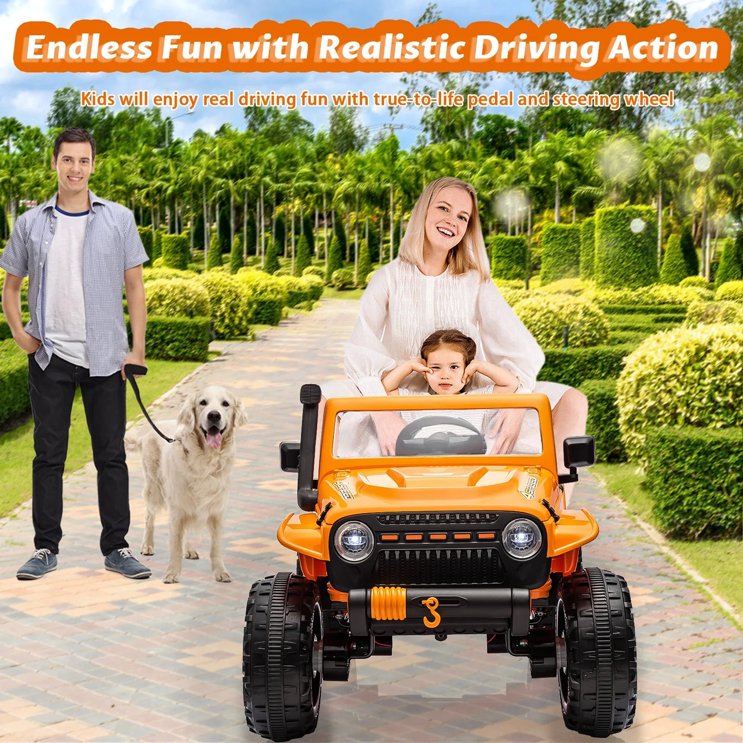 24V Ride on Toys for Big Kids 2 Seater Electric Truck with Remote Control 4.3 MPH Max Speed Bluetooth 4WDS Led Headlight & Music