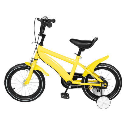 14Inch Children's Bicycle with Detachable Wheel,  Adjustable Kids Bike Unisex for 100-115cm, Lightweight Carbon Steel Frame