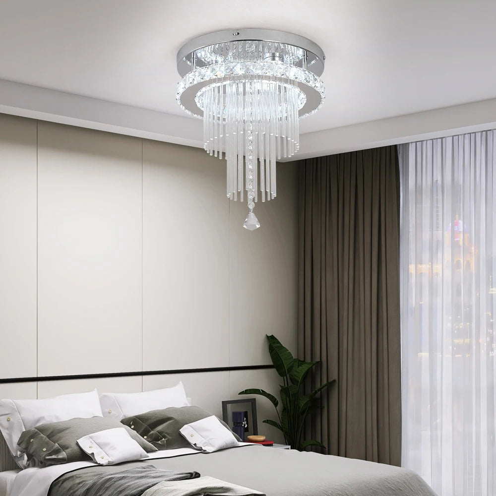 VETRULUS Modern Rain Drop Crystal Chandelier Luxury Ceiling  Light  Led Dining Living Room Bedroom Lustre Home Decor Fixtures