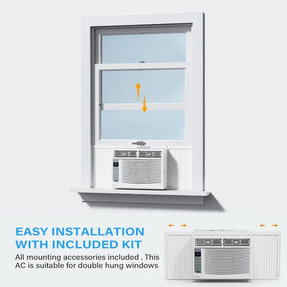 ROVSUN Smart 6000 BTU Window Air Conditioner with WiFi, Energy Saving Window AC Unit with Remote & App Control & Timer Function