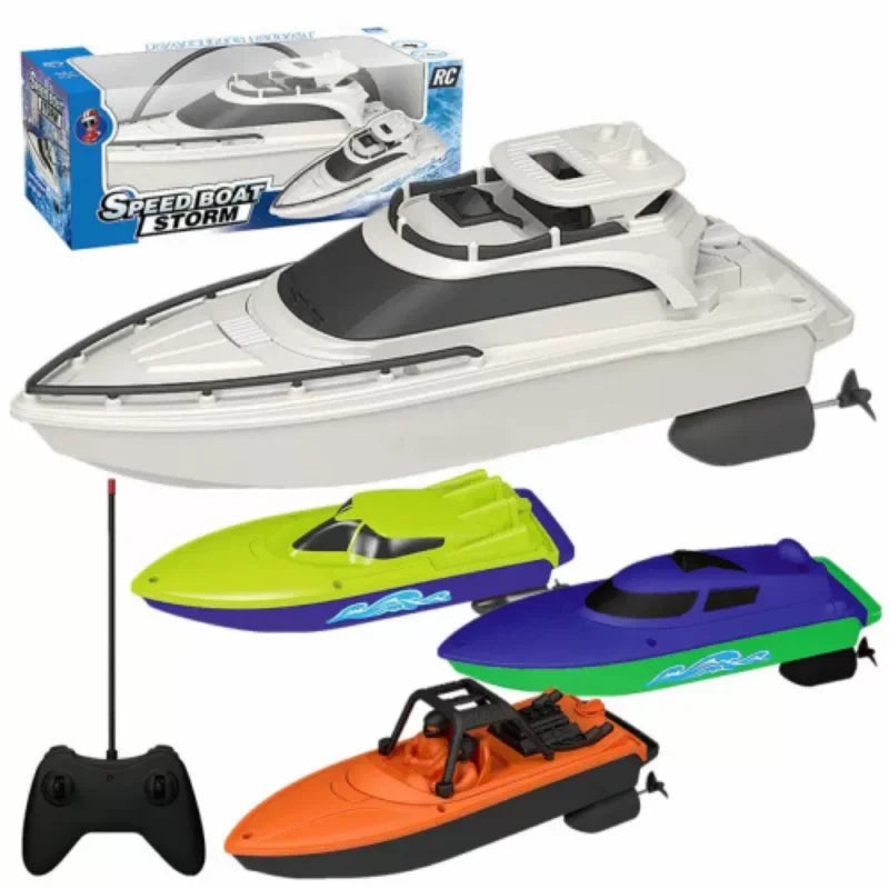 Mini RC Boat High-Speed Remote Control Boats Child Model Water Racer RC Boats Kids Boys Outdoor Pool Toys Gifts for Boy Adults
