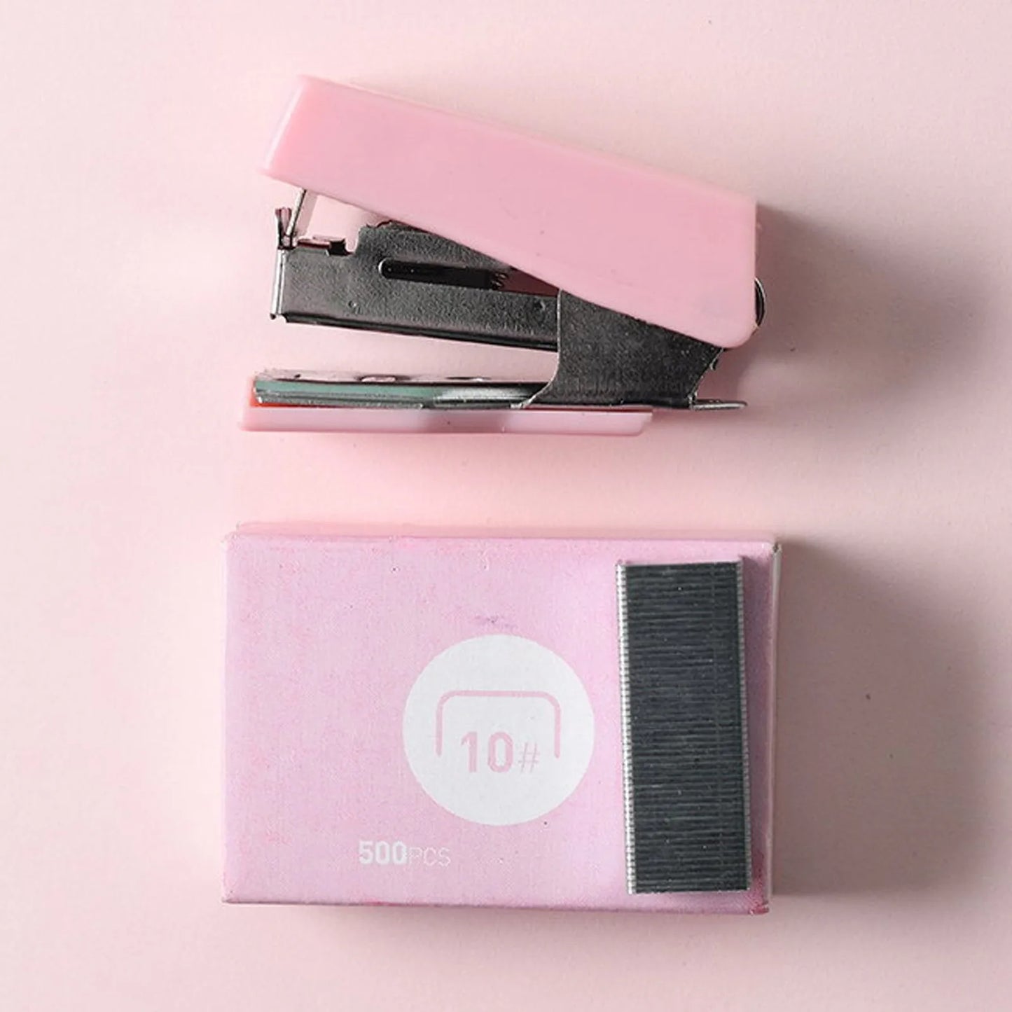 Mini Desktop Stapler Set with 400 Staples Portable Office Stationery Kit Home School Supplies Compact Paper Fastener Tool