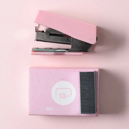 Mini Desktop Stapler Set with 400 Staples Portable Office Stationery Kit Home School Supplies Compact Paper Fastener Tool