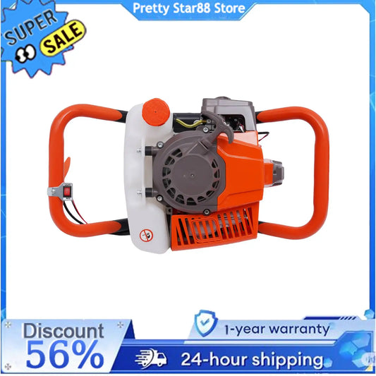 Post Hole Digger 2-Stroke 71CC Gasoline Earth Auger Borer 2.3kw Fence Ground Drill 0-300rpm for Installing Guardrails Railings