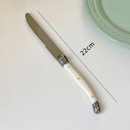 Vintage Dinnerware Steak Knife Fork Spoons Teaspoon Cutlery Stainless Steel Restaurant Flatware Dinner Set Kitchen Tableware