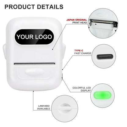 MARKLIFE P50 Mini Portable Bluetooth Thermal Label Printer for Address Clothing Jewelry Retail Barcode Office Compatible Phones