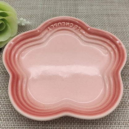 Plum Blossom Small Plate 5.5Inches 14cm Rainbow Sauce Plate Flower Shaped Pet Gradual Spike Bone Plate Tableware Ceramic Dishs