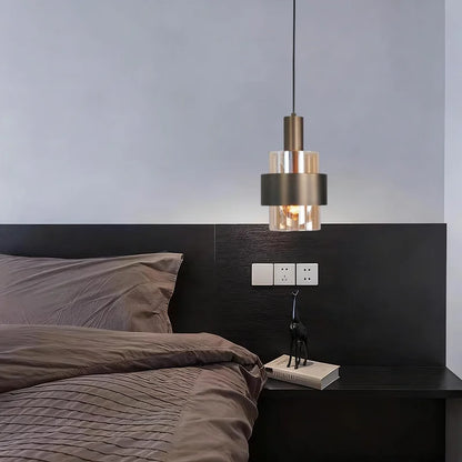 Modern Minimalist Glass Pendant Lamp E27Creativity Cylindrical Pendant Lights Decor Bedroom Diningroom Livingroom Pendant Lights