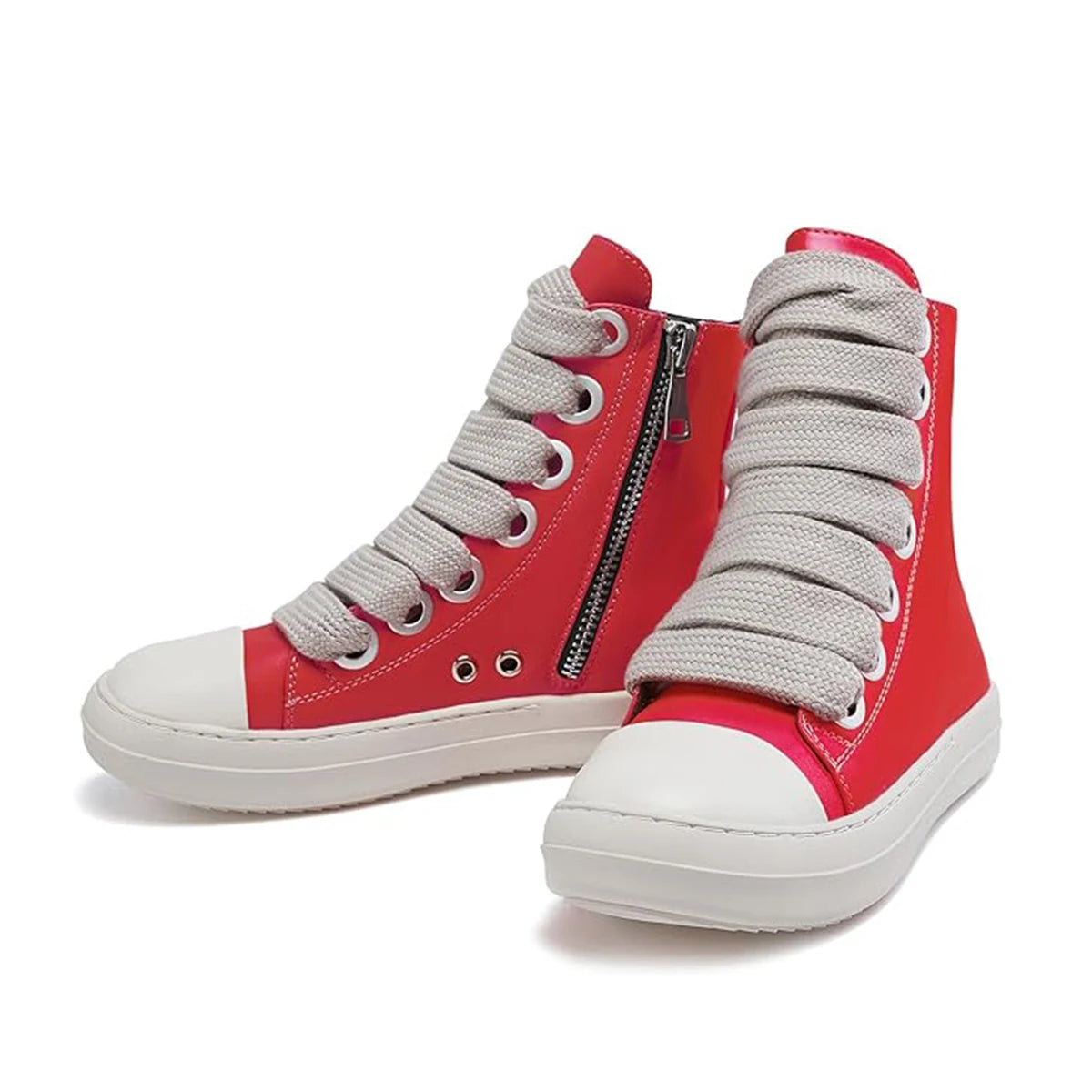 High top flat bottom casual personality fashion coarse shoelaces women's casual shoes daily college women's shoes