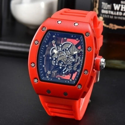 Original Luxury Watch Men with Transparent Crystal Dial Fashion Single Date Calendar High Quality Versatile Wristwatch Modern