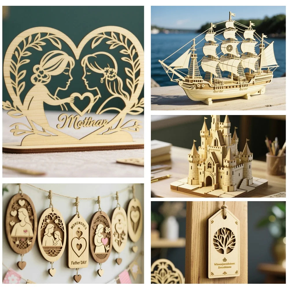 Basswood Sheets for Craft 3mm Thick Unfinished Wood Plywood DIY Craft Wood Board for Laser Engraving and Co2 Laser Cutting