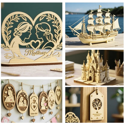 Basswood Sheets for Craft 3mm Thick Unfinished Wood Plywood DIY Craft Wood Board for Laser Engraving and Co2 Laser Cutting