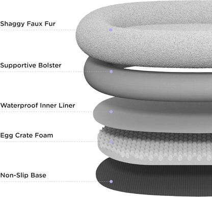 Foldable Human Dog Bed - 3-in-1 Orthopedic Giant Bean Bed with Waterproof Liner, Calming Faux Fur for Adults and Pets