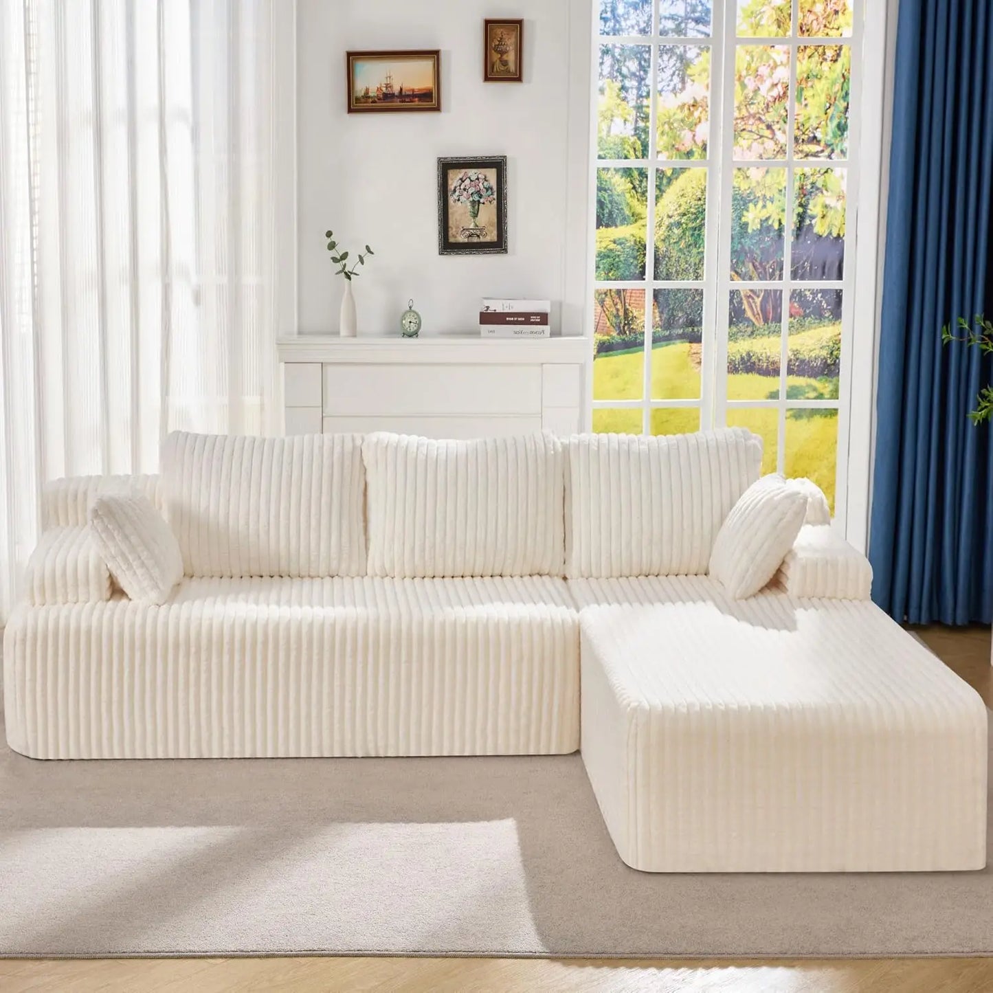 3 Seat L-Shape Memory Foam Modular Sectional Sofa Couch for Living Room Customized Home Furniture