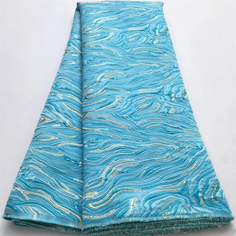 White Luxury African Jacqurad Lace Fabric 2025 Newest Nigerian Brocade Lace Fabric for Evening Prom Luxury Women Dresses Sewing