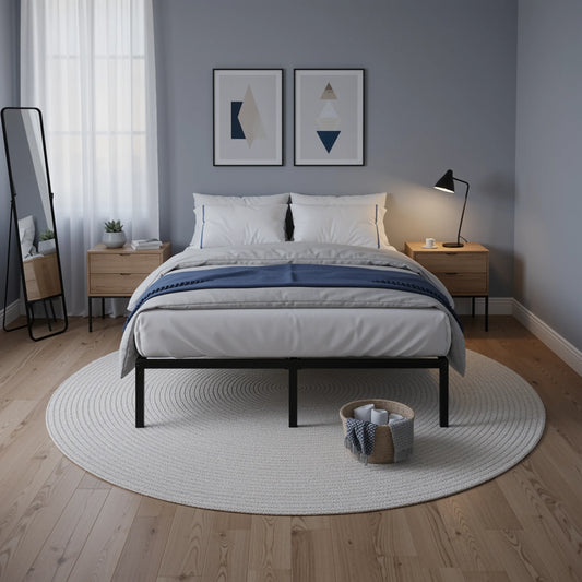 HOOMIC Twin/Full/Queen/King Heavy-Duty Metal Bed Frame with 14 Inch Under-Bed Storage — No Box Spring Needed, Easy Assembly