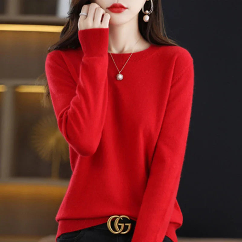 New Women Sweater O-neck Autumn Winter Basic Pullover Warm Casual Pulls Jumpers Korean Fashion Spring Knitwear Bottoming Shirt