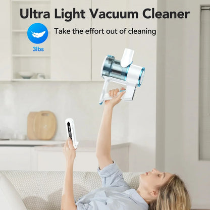 Blossom Cordless Vacuum Cleaner, 23Kpa Vacuum Cleaner with Rechargeable Battery,40 mins Runtime ,2 Speeds for Hardwood Floor