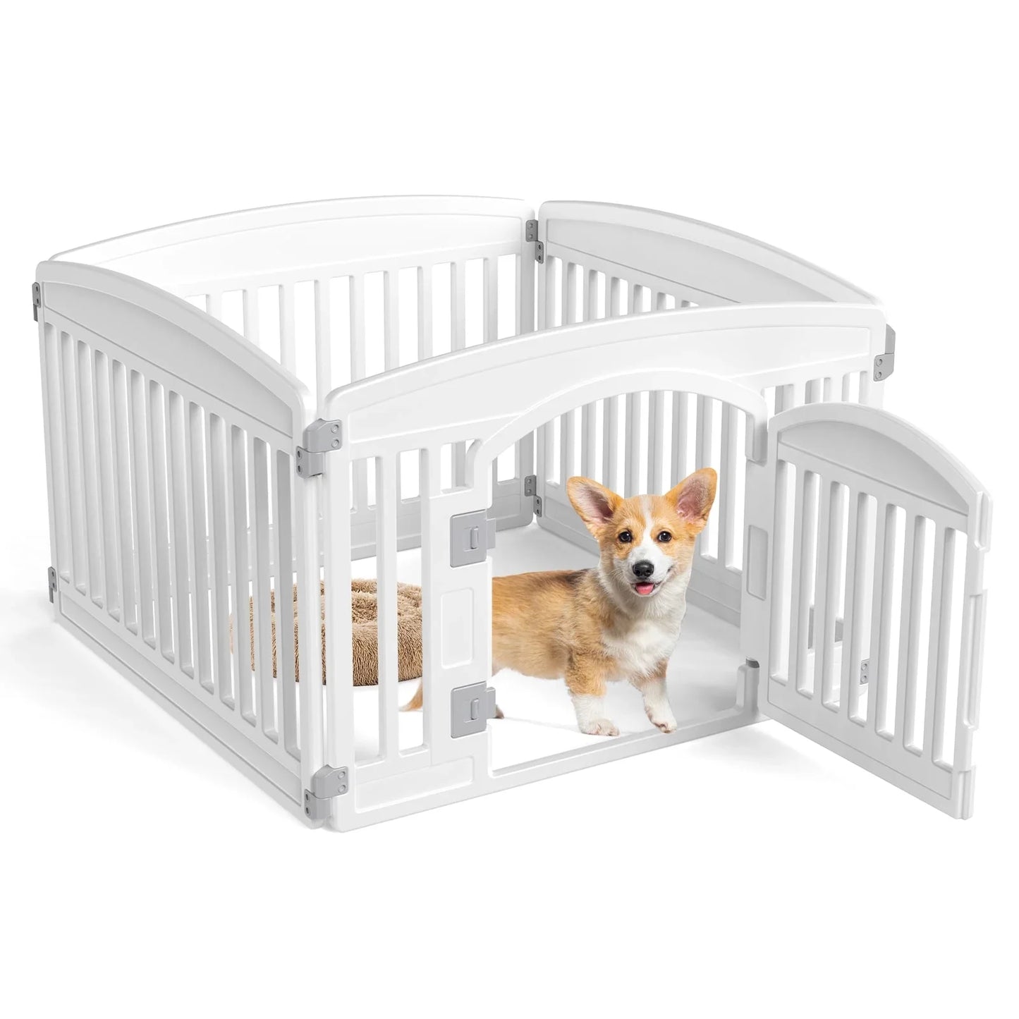 CONCETTA Plastic Dog Playpen 24 Inch, 4/6-Panel Pet Fence for Small Dog