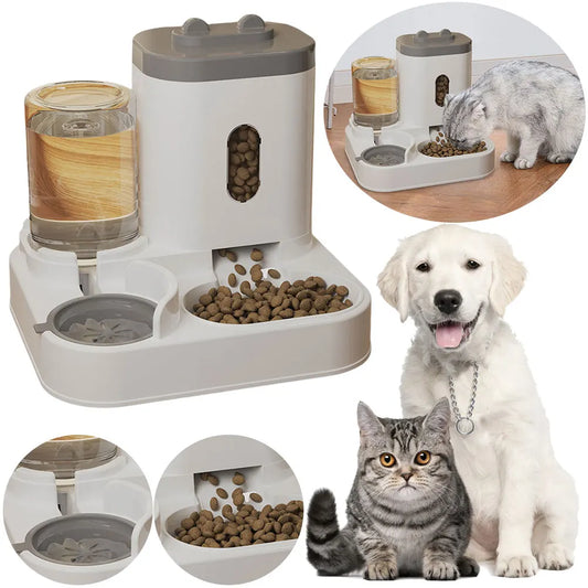 2 in 1 Automatic Gravity Pet Feeder Cat Food Feeder and Water Dispenser for Cats Feeding&Watering Supplies Pet Accessories