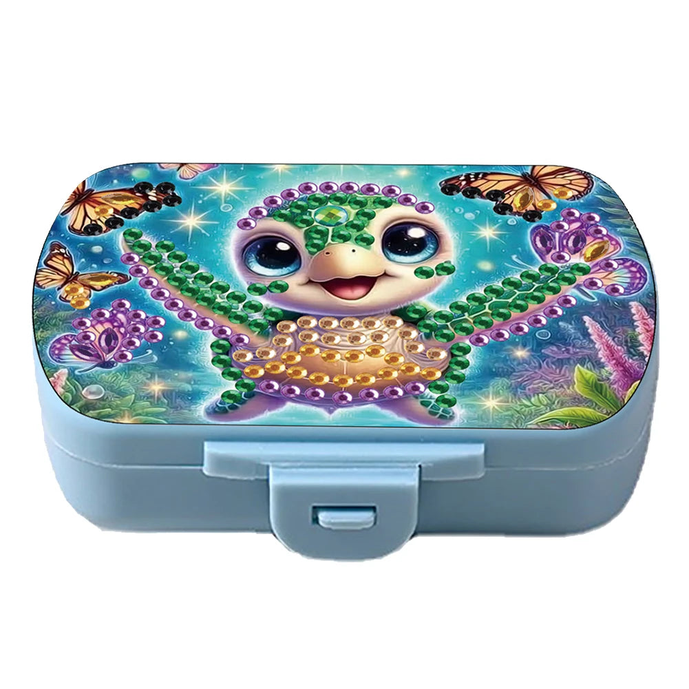 Mushroom 5D DIY Diamond Painting Dot Pill Case Diamond Painting Medicine Box 6 Grid Moisture-proof Pill Organizer for Art Craft
