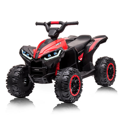 12V Kids Ride On ATV, Electric Battery, Powered Four Wheeler with Music, Led Lights, Soft Start, USB Port, and Treaded Tires