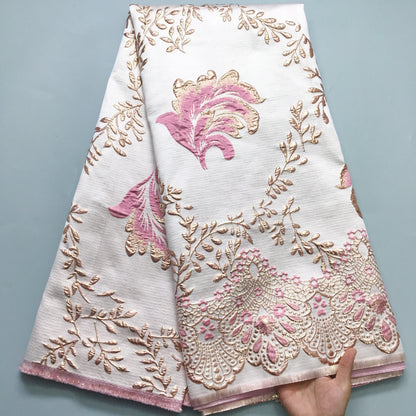SJD LACA African Brocade Lace Fabrics 2025 High Quality Tulle Damask Nigerian Jacquard French Lace For Sewing Women Dresses 2485