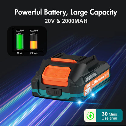 Leaf Blower Cordless Electric Portable 160MPH Lightweight 1*20V-2.0Ah Batteries Handheld Leaf Cleaner 2-Speed Lawn Care Yards