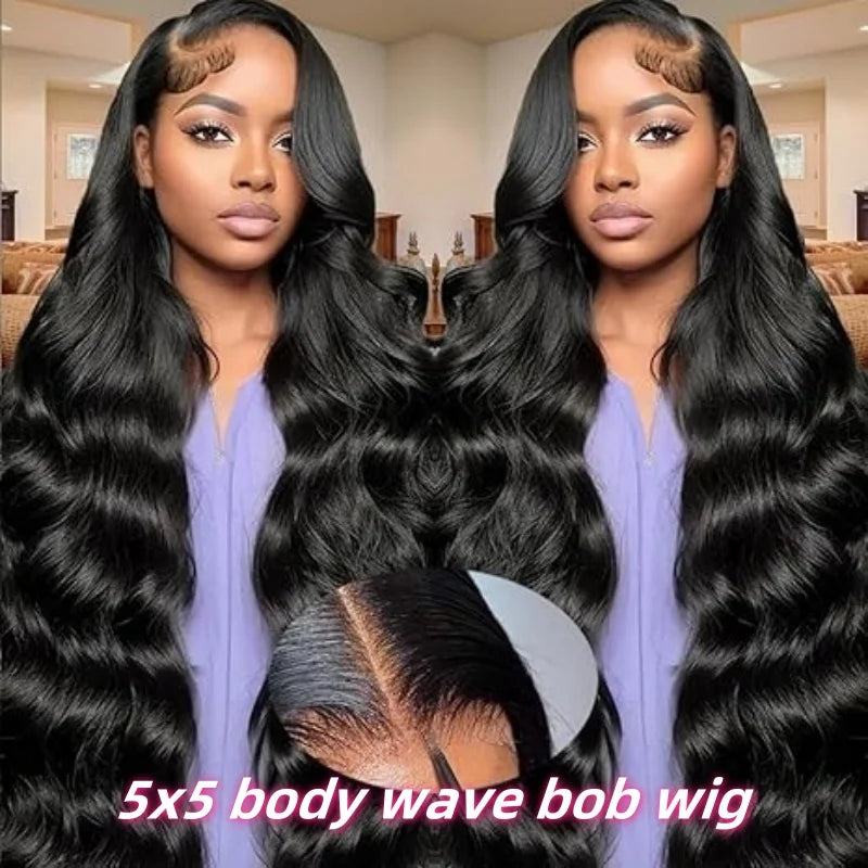 Bob Wig 5X5 Hd Lace Closure Wig Short Glueless Body Wave Human Hair Wigs 13X6 Hd Lace Wigs 220 Density 8 16 Inch For Black Women