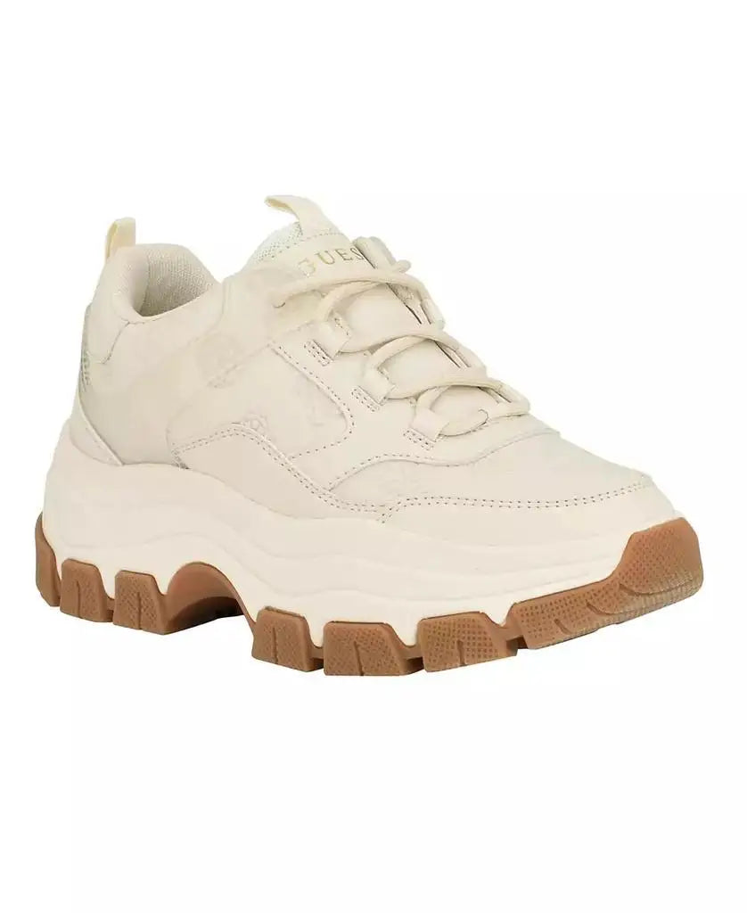 GUESS | Women's Bisun Lugged Rubber Sole Lace Up Platform Sneakers