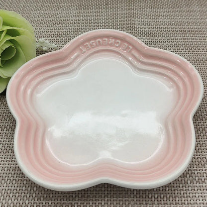 Plum Blossom Small Plate 5.5Inches 14cm Rainbow Sauce Plate Flower Shaped Pet Gradual Spike Bone Plate Tableware Ceramic Dishs