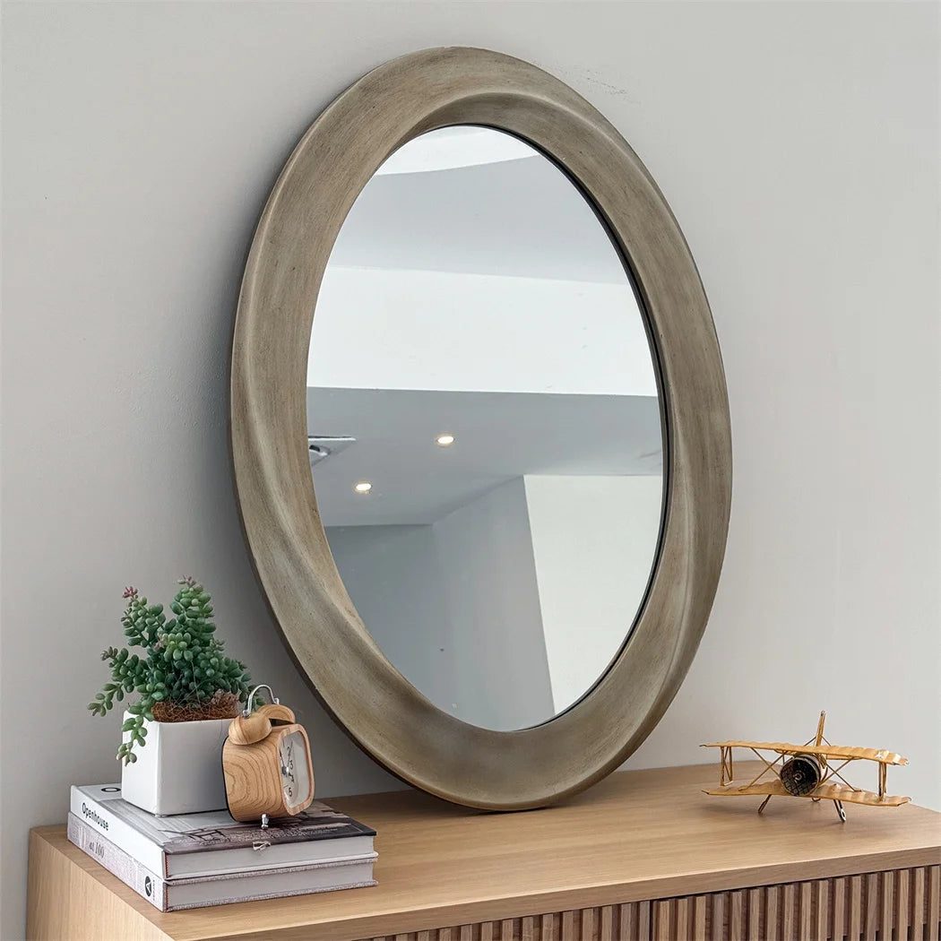 LUVODI Antique Baroque Gold Oval Beveled Framed Wall Mirror Decorative Accent Mirror for Living Room Bedroom Entryway Decor
